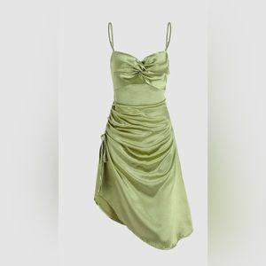 NWT Cider SATIN CUT OUT RUCHED CAMI DRESS